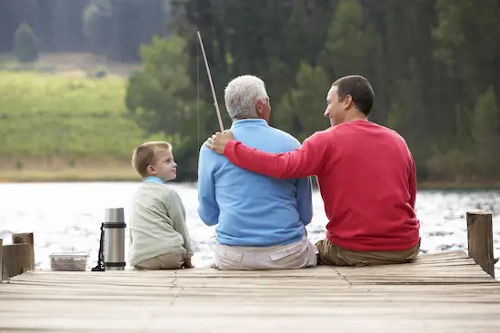A conrnelius family enjoing fishing together