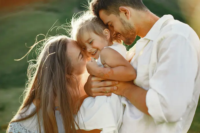 a family enjoying together